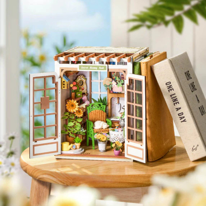 Robotime DIY Bookends Kit Secret Bloomy Nook