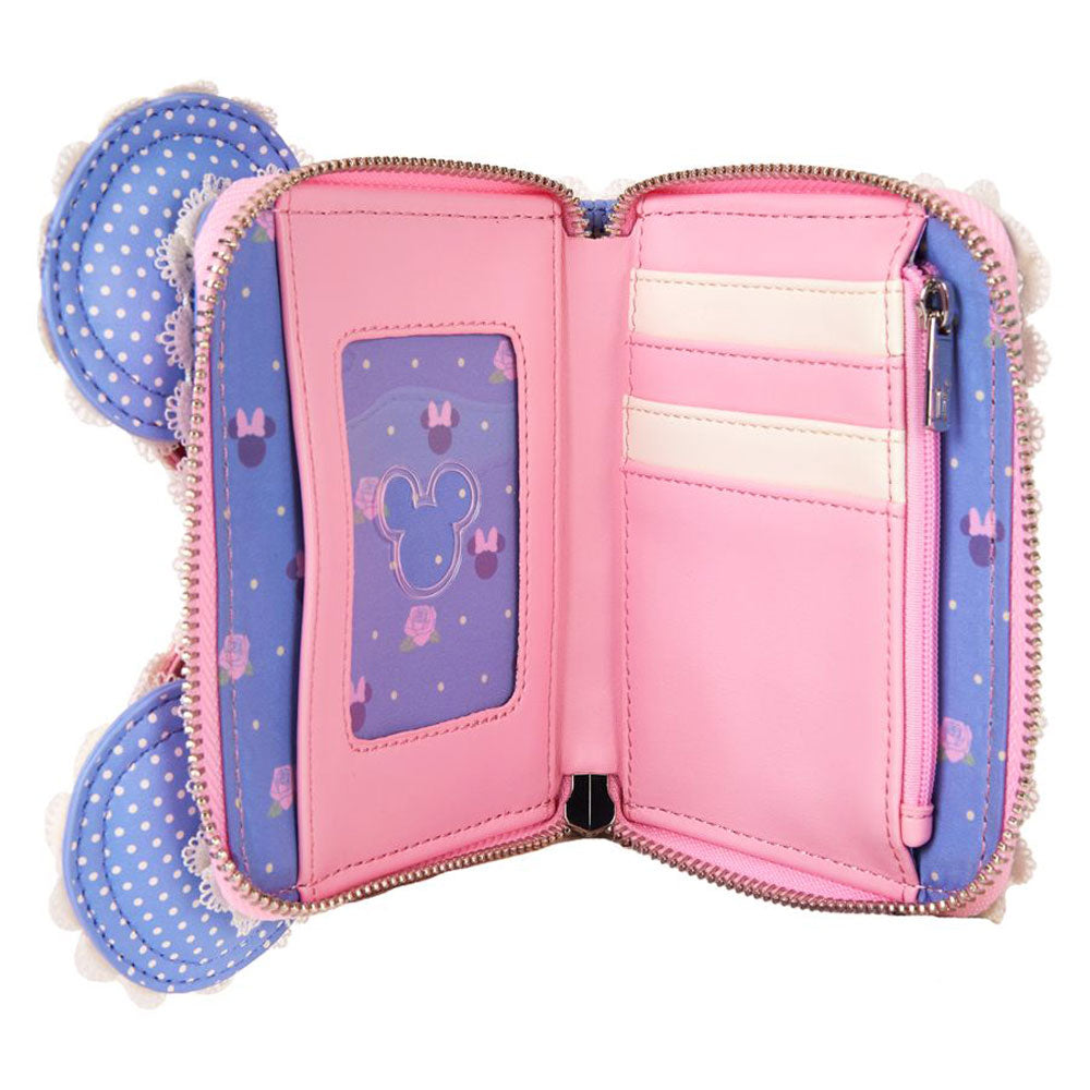 Loungefly - Disney - Minnie Floral & Lace Ears Zip Around Wallet