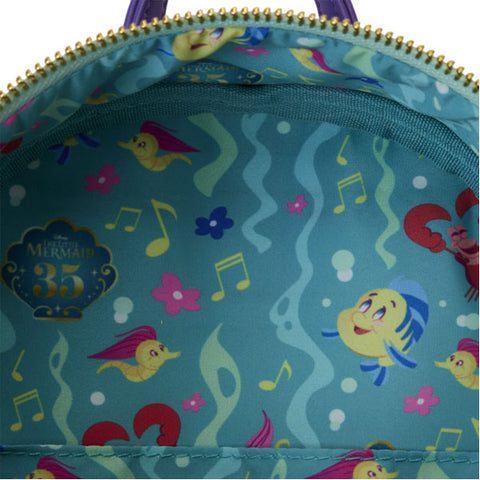 Image of Loungefly - The Little Mermaid (1989) - 35th Anniversary Life is the Bubbles Glow in the Dark Mini Backpack
