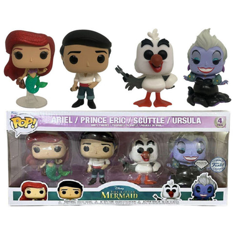 Image of Little Mermaid (1989) - Ariel Prince Eric Scuttle & Ursula US Exclusive Pop! Vinyl 4 Pack