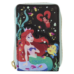 Loungefly - The Little Mermaid (1989) - 35th Anniversary Life is the Bubbles Glow in the Dark Leather Accordion Wallet