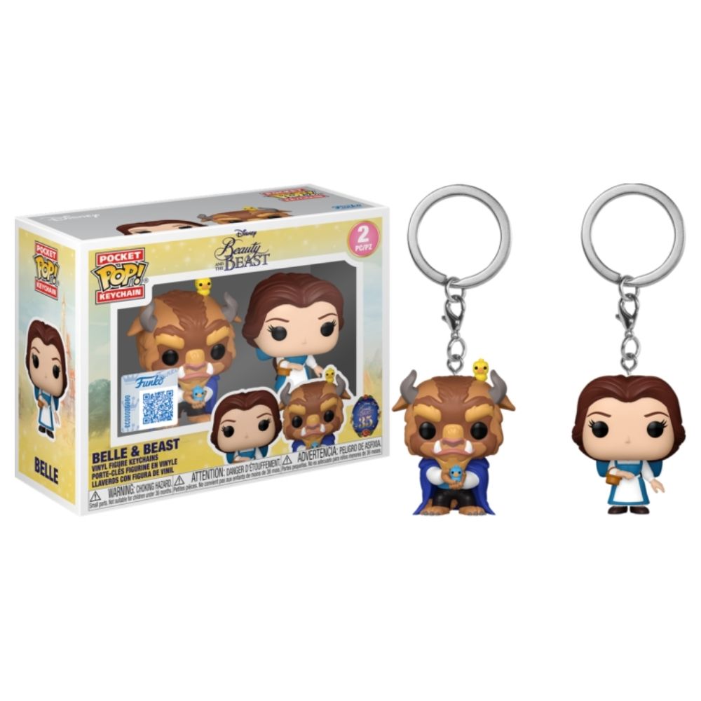 Beauty and the Beast (1991) - Belle & Beast Pocket Pop! Keychain 2 Pack