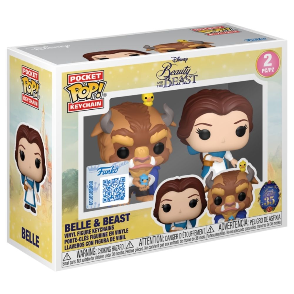 Beauty and the Beast (1991) - Belle & Beast Pocket Pop! Keychain 2 Pack