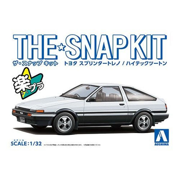 The Snap Kit Toyota Sprinter Trueno High-Tech Two-Tone White and Black Model Kit