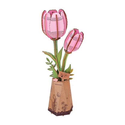 Robotime Wood Bloom Pink Tulip