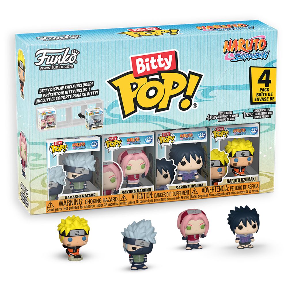 Naruto: Shippuden - Kakashi Hatake, Sakura Haruno, Sasuke Uchiha & Naruto Uzumaki Bitty Pop! Vinyl 4 Pack