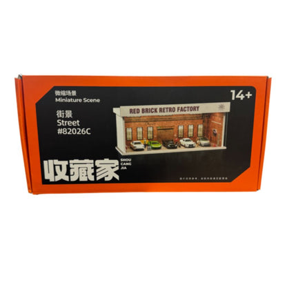 1:64 Diorama - Red Brick Retro Factory Miniature Scene