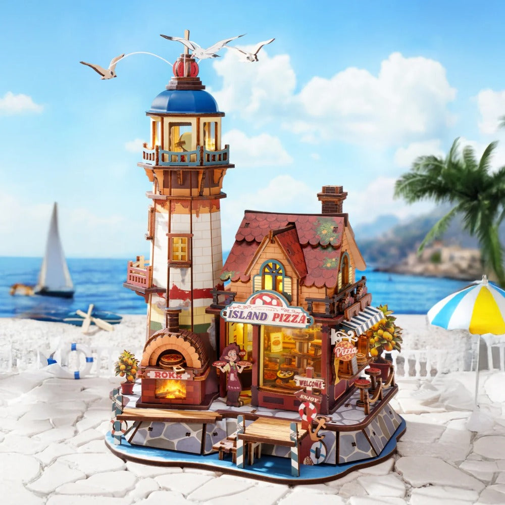Robotime - ROKR Chillbay Pizzeria Mechanical Wooden 3D Puzzle