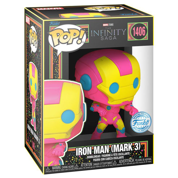 Marvel Comics - The Infinity Saga - Iron Man (Mark 3) Blacklight US Exclusive Pop! Vinyl