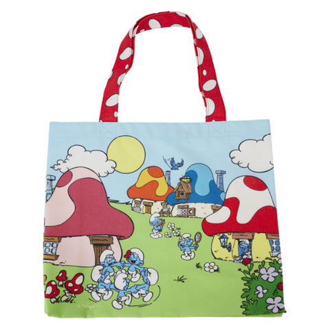 Image of Loungefly - The Smurfs - Village Life Canvas Tote Bag