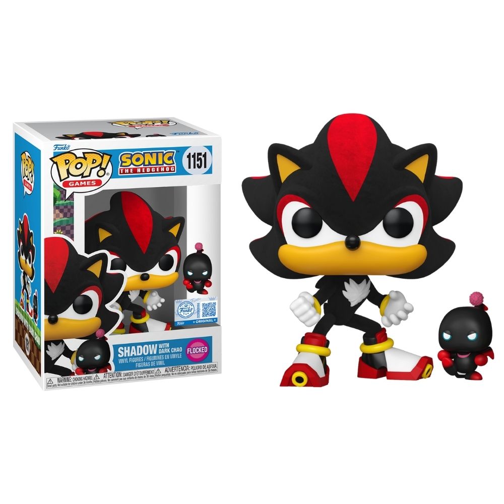Sonic - Shadow with Dark Chao (Flocked) US Exclusive Pop! Vinyl