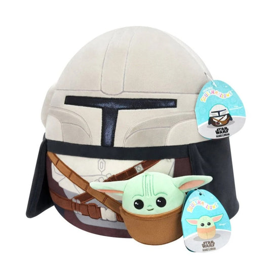 Star Wars Squishmallow - 12" Mandalorian with 3.5" Grogu