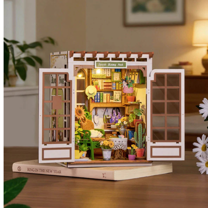 Robotime DIY Bookends Kit Secret Bloomy Nook