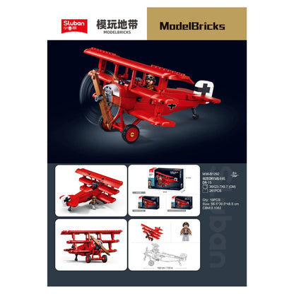 MB WW1 Fokker DR-1S Scale 1:35 281 Pieces C16