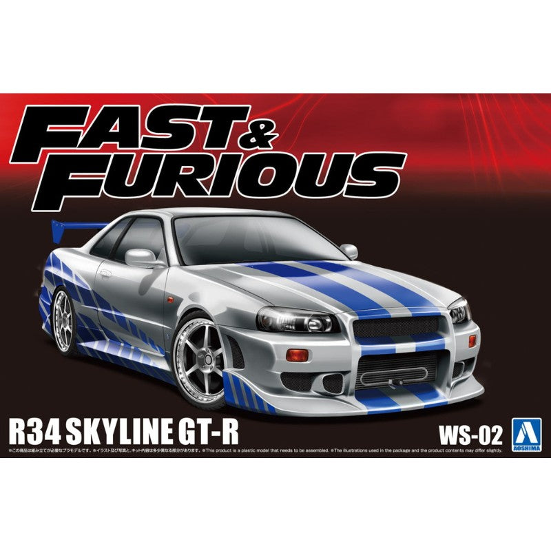 Aoshima 1/24 Fast & Furious R34 Skyline GT-R Model Kit – Gametraders ...