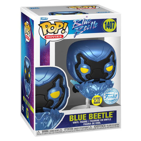 Image of Blue Beetle (2023) - Blue Beetle in Flight Glow US Exclusive Pop! Vinyl