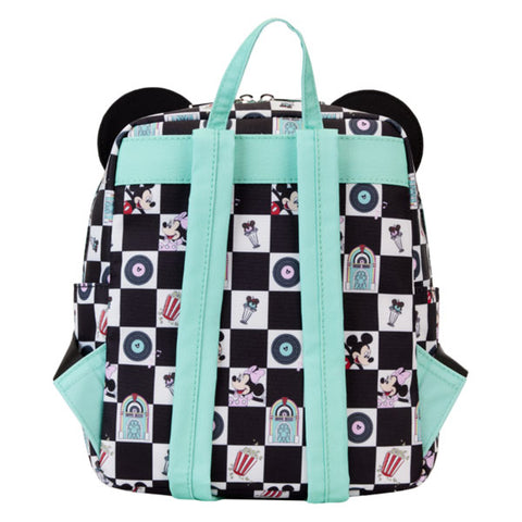 Image of Loungefly - Disney - Mickey & Minnie Date Diner AOP Nylon Backpack