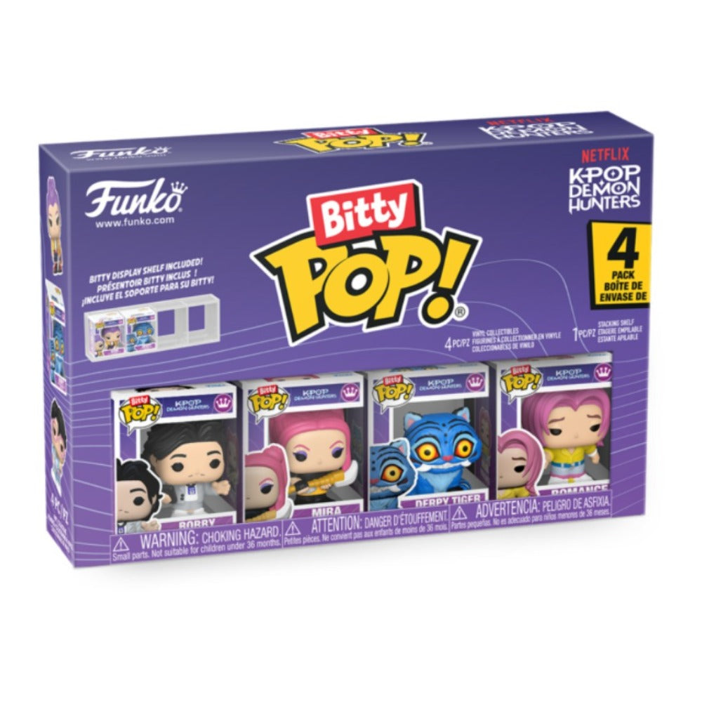 K-Pop Demon Hunters - Mira, Bobby, Derpy, & Romance Bitty Pop! Vinyl 4 Pack