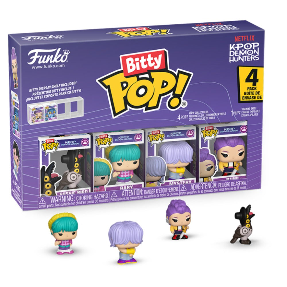 K-Pop Demon Hunters - Rumi, Sussie Bird, Baby & Mystery Bitty Pop! Vinyl 4 Pack