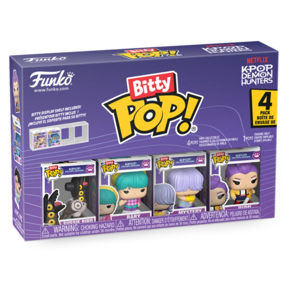 K-Pop Demon Hunters - Rumi, Sussie Bird, Baby & Mystery Bitty Pop! Vinyl 4 Pack