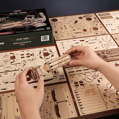 Robotime DIY Rotating Barrel Toy Machine Gun