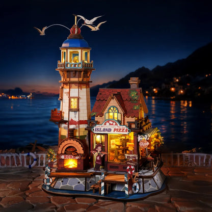 Robotime - ROKR Chillbay Pizzeria Mechanical Wooden 3D Puzzle