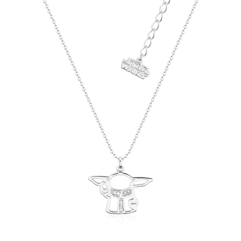 Couture Kingdom Grogu Crystal Outline Necklace