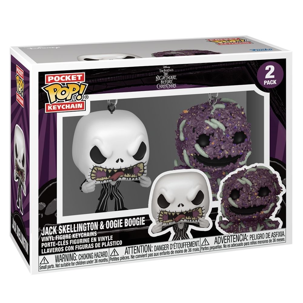 The Nightmare Before Christmas - Jack Skellington & Oogie Boogie Pocket Pop! Keychain 2 Pack