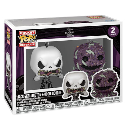 The Nightmare Before Christmas - Jack Skellington & Oogie Boogie Pocket Pop! Keychain 2 Pack