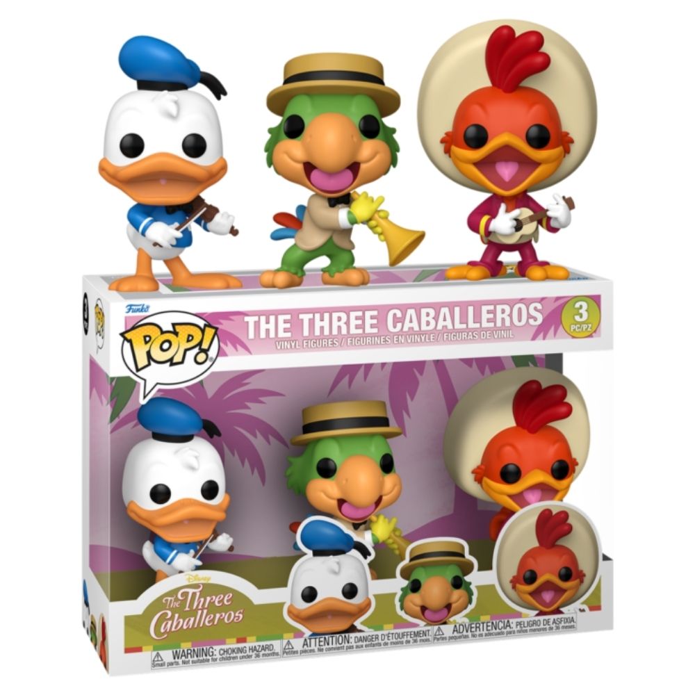 The Three Caballeros - Donald Duck, Jose Carioca & Panchito Pop! Vinyl 3 Pack