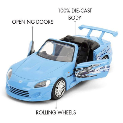 Fast & Furious - 2001 Honda S2000 1:32 Scale Diecast Vehicle (Blue Remix)