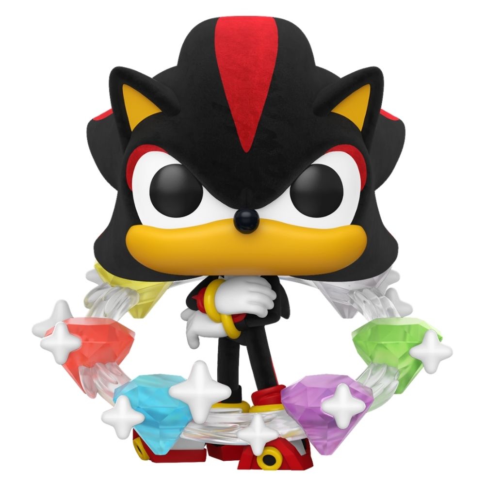 Sonic the Hedgehog - Shadow with Emeralds US Exclusive Flocked Pop! Vinyl