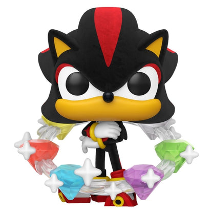 Sonic the Hedgehog - Shadow with Emeralds US Exclusive Flocked Pop! Vinyl