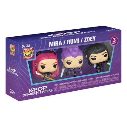 K-Pop Demon Hunters - Huntrix Pop! Vinyl Keychain 3 Pack