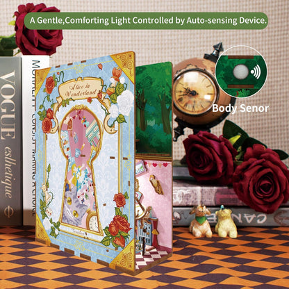 Tonecheer Alice in Wonderland Book Nook Wooden Model Kit