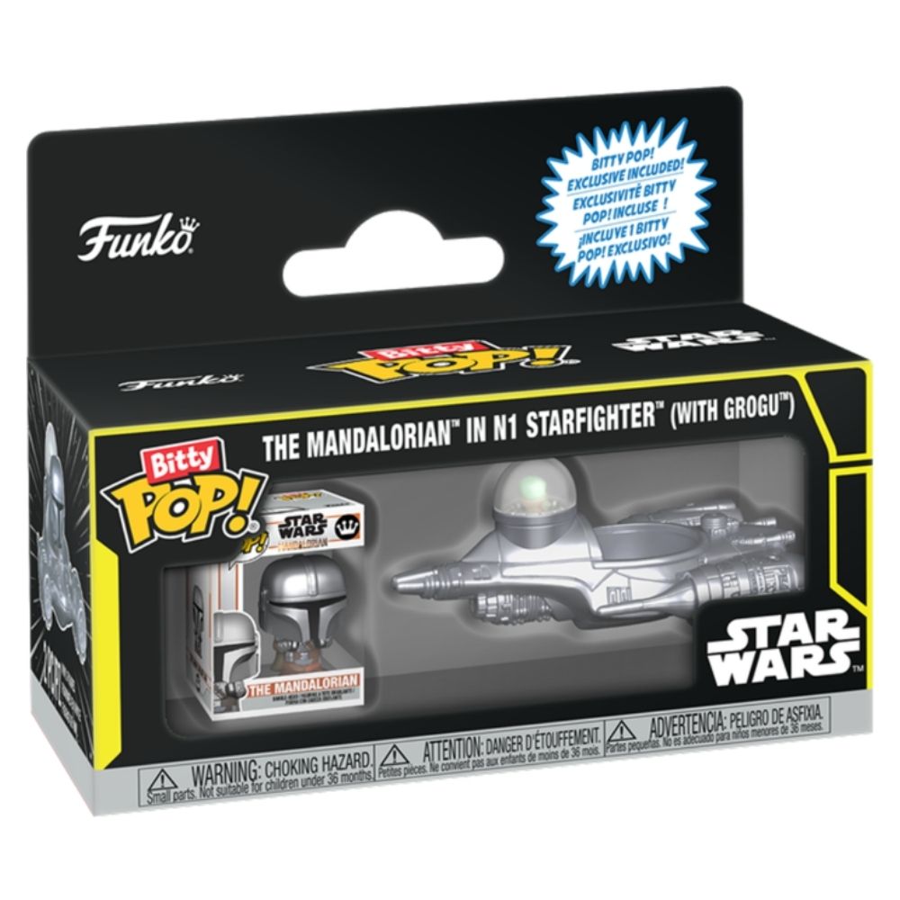 Star Wars - The Mandalorian in N1 Starfighter (with Grogu) Bitty Pop! Vinyl Ride