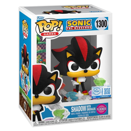 Sonic the Hedgehog - Shadow with Emeralds US Exclusive Flocked Pop! Vinyl