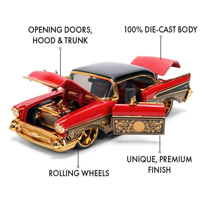 Pink Slips - 1:24 1957 BelAir (Red/Gold) Diecast Vehicle