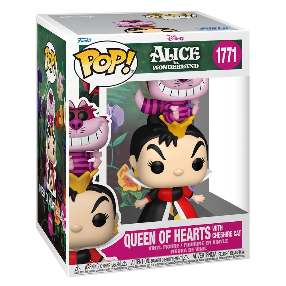 Alice in Wonderland (1951) - Queen of Hearts with Cheshire Cat Pop! Premium Vinyl