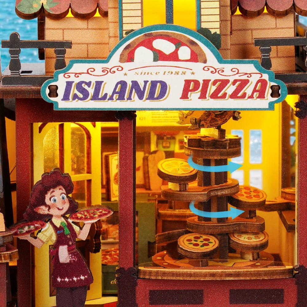Robotime - ROKR Chillbay Pizzeria Mechanical Wooden 3D Puzzle