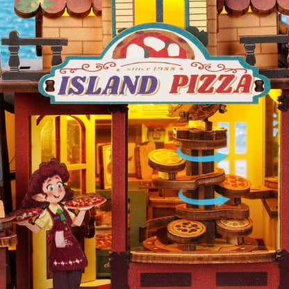 Robotime - ROKR Chillbay Pizzeria Mechanical Wooden 3D Puzzle