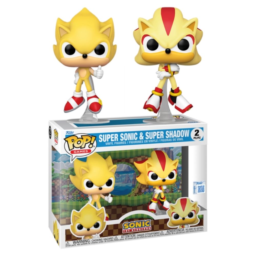 Sonic The Hedgehog - Super Sonic & Super Shadow Flocked US Exclusive Pop! Vinyl 2 Pack