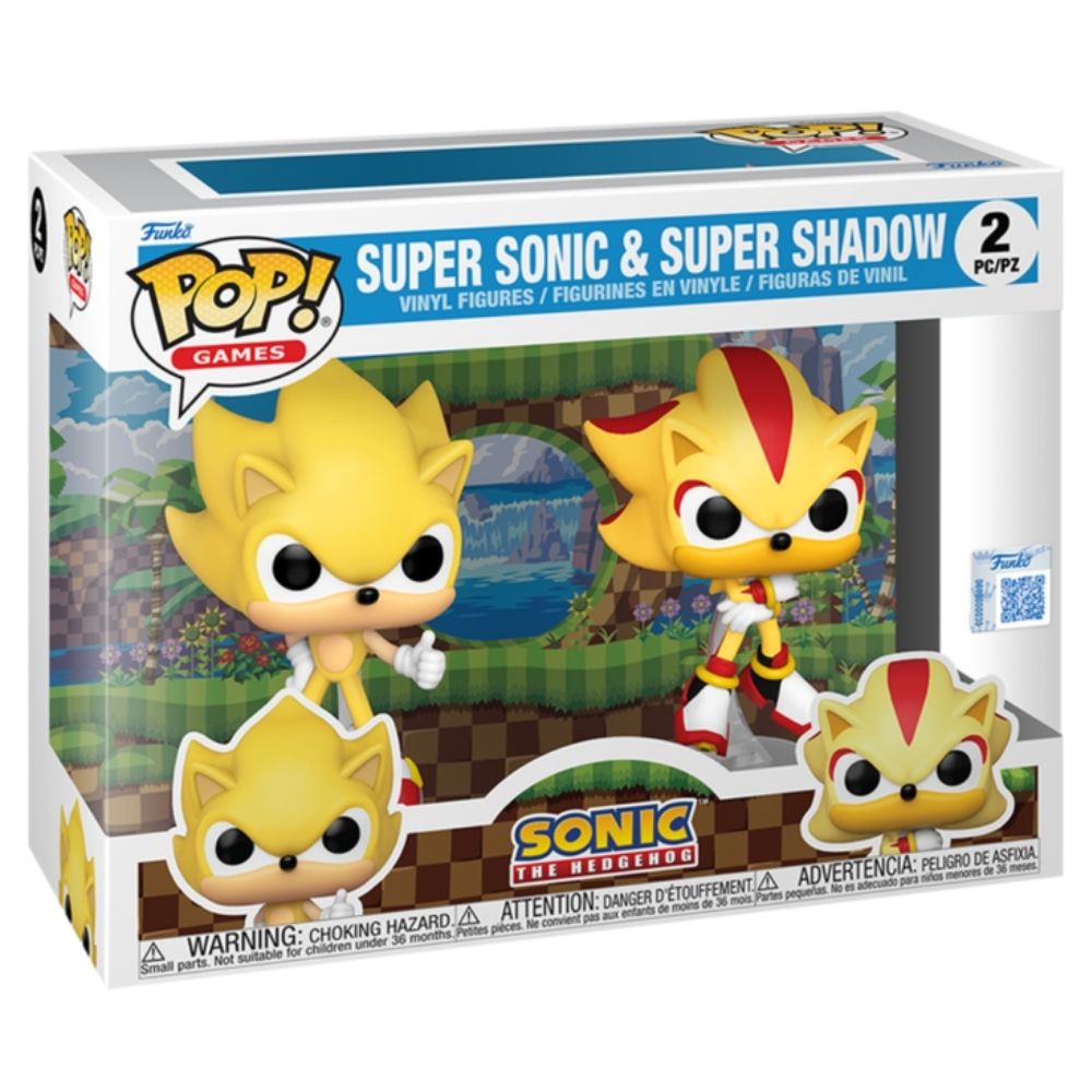 Sonic The Hedgehog - Super Sonic & Super Shadow Flocked US Exclusive Pop! Vinyl 2 Pack