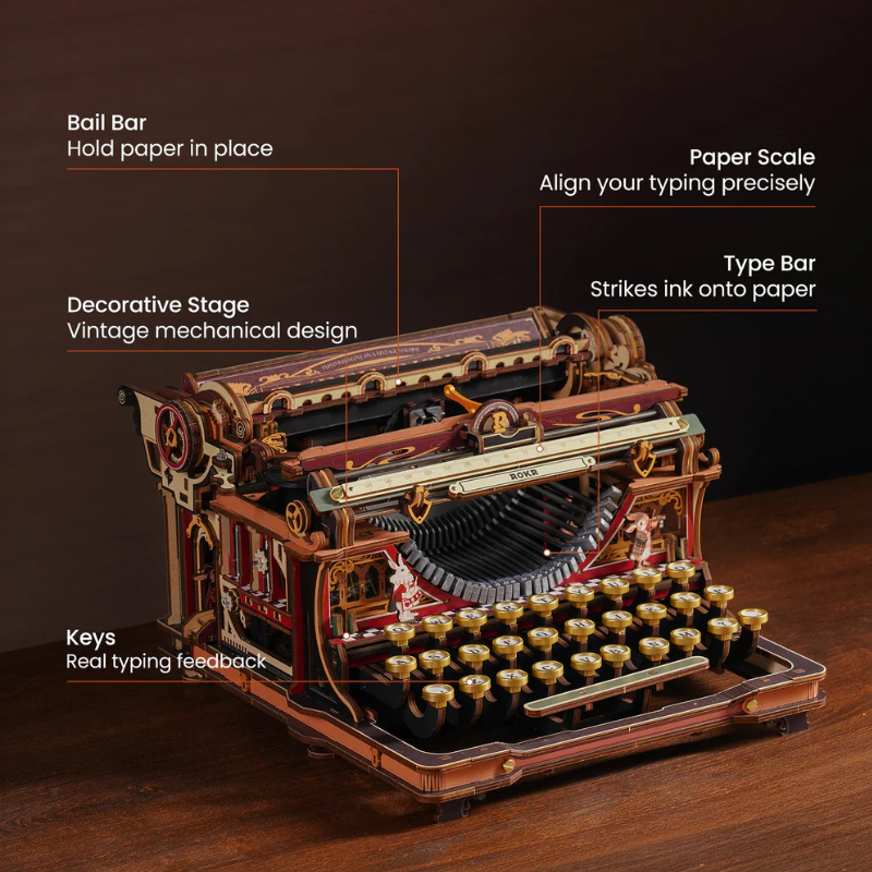 Robotime - Mechanical Models Typewriter Fairytale (Store Pickup Only)