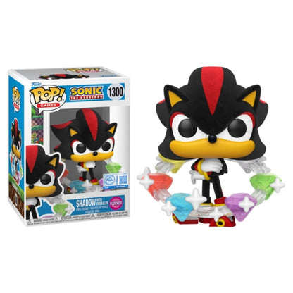 Sonic the Hedgehog - Shadow with Emeralds US Exclusive Flocked Pop! Vinyl