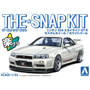 The Snap Kit 1/32 Nissan R34 Skyline GT-R Custom Wheel (White Pearl)