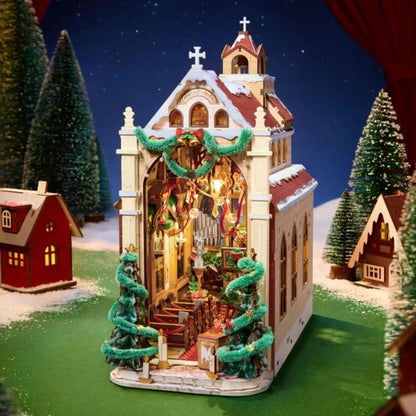 Robotime - Rolife Caroling Christmas Cathedral DIY Book Nook