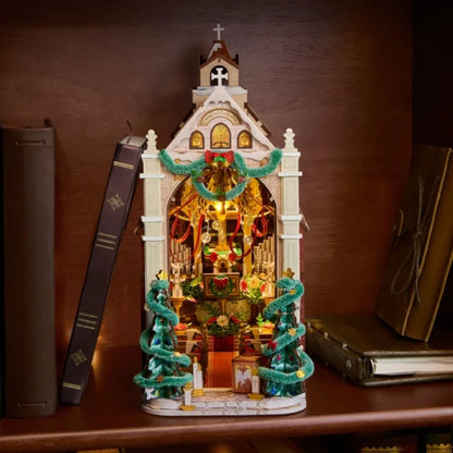 Robotime - Rolife Caroling Christmas Cathedral DIY Book Nook
