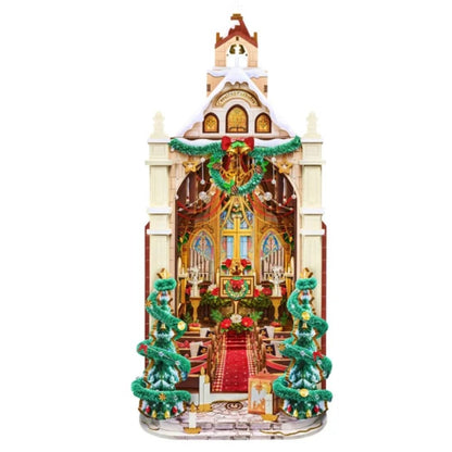 Robotime - Rolife Caroling Christmas Cathedral DIY Book Nook