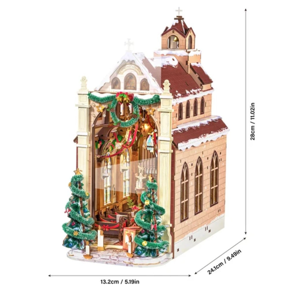 Robotime - Rolife Caroling Christmas Cathedral DIY Book Nook